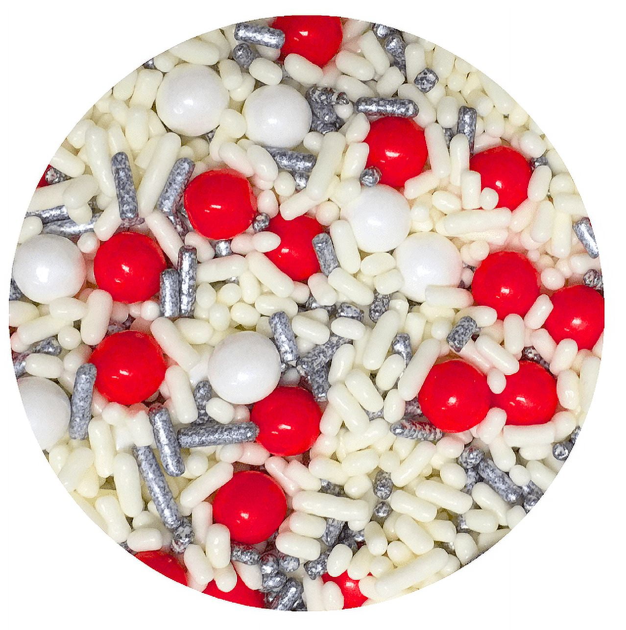 Sprinkle Deco White Silver Red Winter Edible Decoration Confetti Sprinkles Cake Cookie Cupcake IceCream Donut Quins