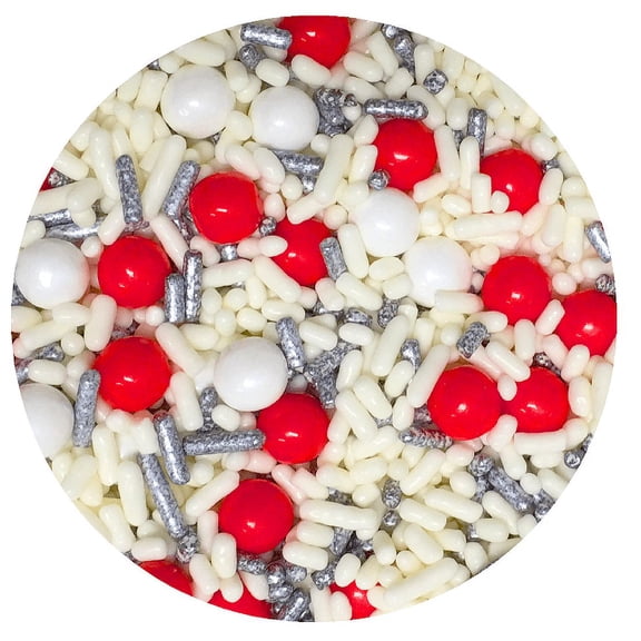 Sprinkle Deco White Silver Red Winter Edible Decoration Confetti Sprinkles Cake Cookie Cupcake IceCream Donut Quins