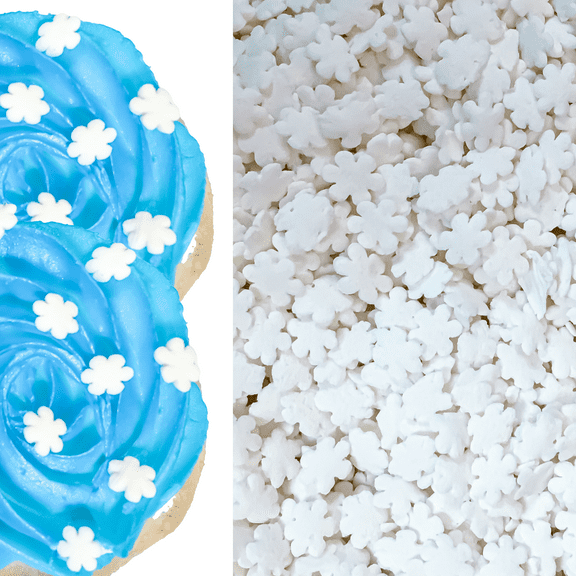 Sprinkle Deco White Snowflakes Cake Cupcake Decoration Confetti Quin Sprinkles 4oz