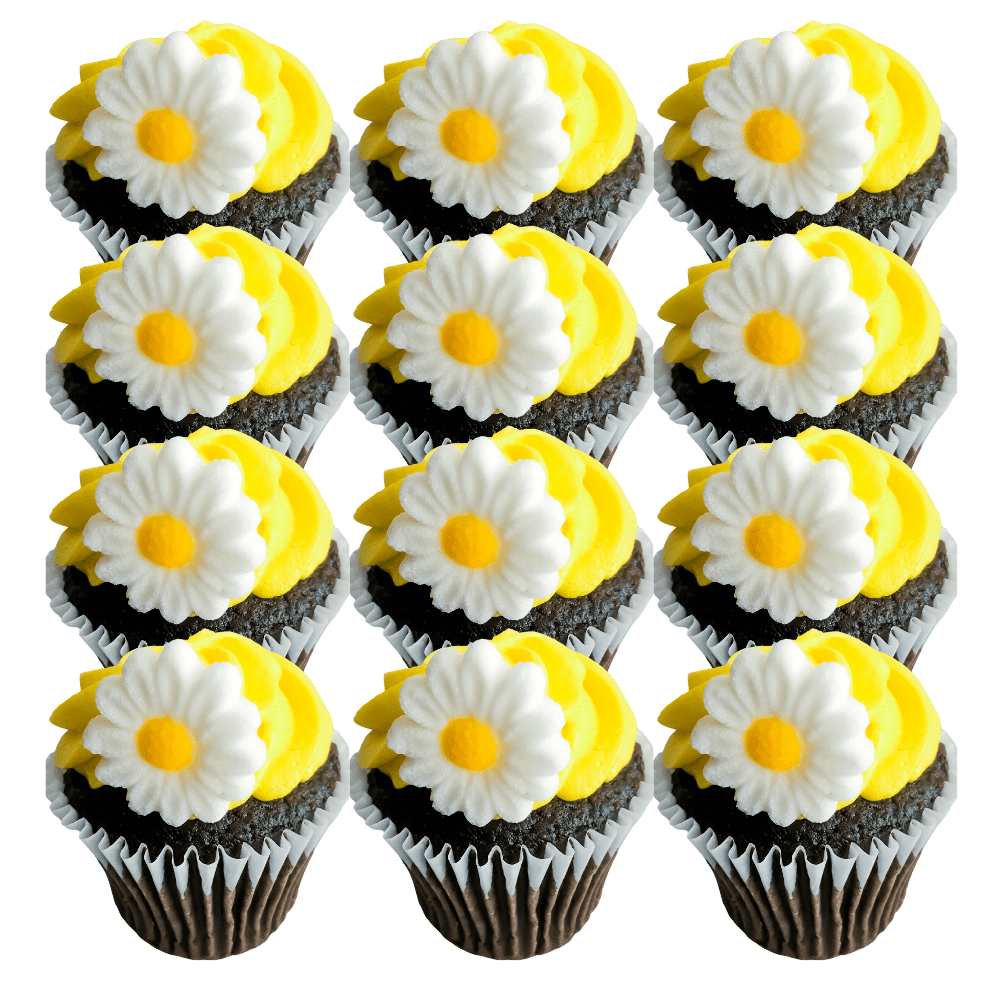 Sprinkle Deco White and Yellow Daisies Molded Sugar Cake/Cupcake ...