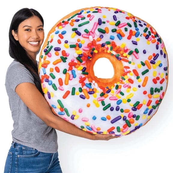 Sprinkle Donut Pillow Large 3D Decorative Throw Cushion