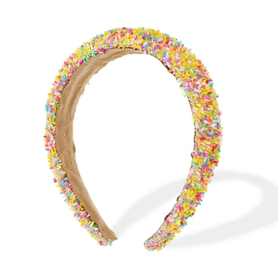 Sprinkle Headband Decor Hairbands Wide Fashion Hair Hoops Hair Accessories for Women Yellow