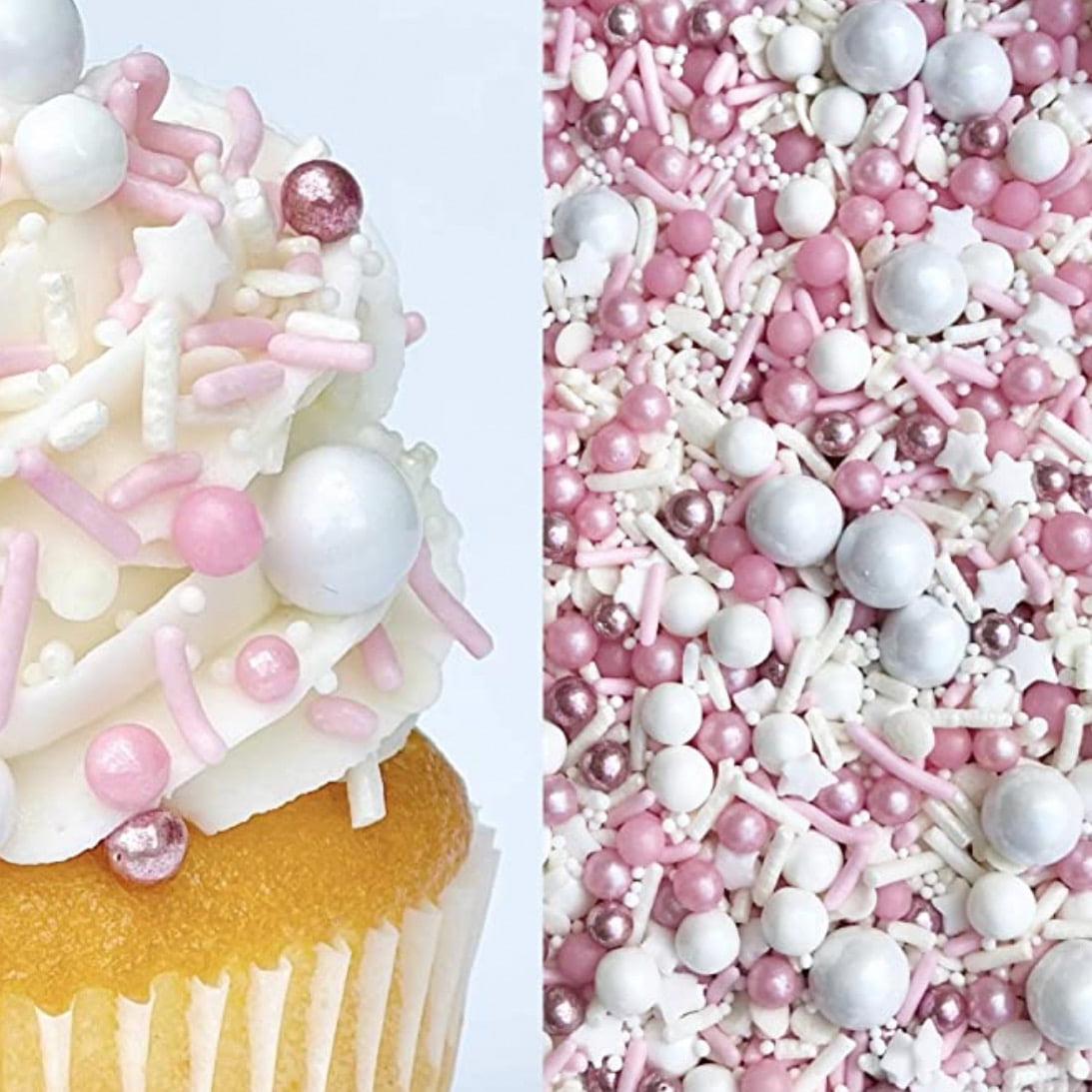 Edible Pearl Sugar Sprinkles White Candy 120g/ 4.2oz Baking Edible Cake  Decorations Cupcake Toppers Cookie Decorating Ice Cream Toppings  Celebrations