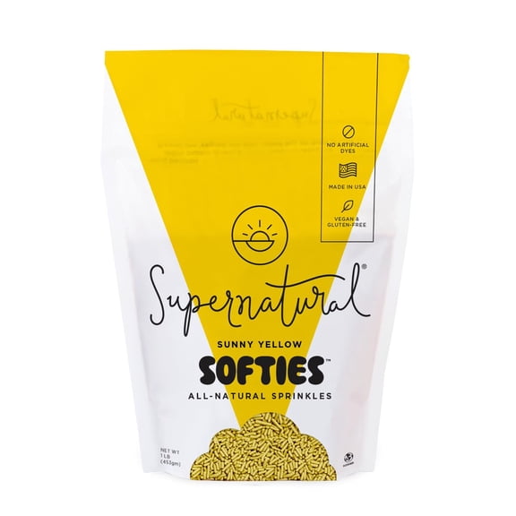 Supernatural Sunny Yellow Softies Dessert Toppings, 16oz Bag - Shelf-Stable Sprinkles