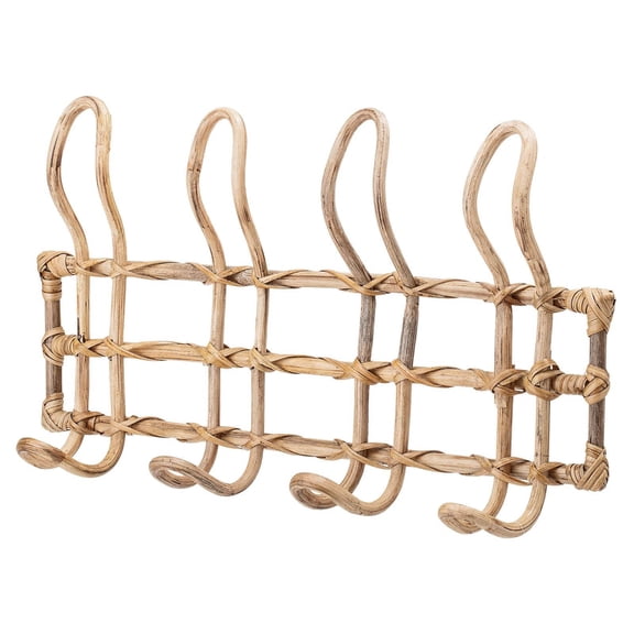 Sprinkle & Bloom Rattan Wall Hanger with 4 Hooks