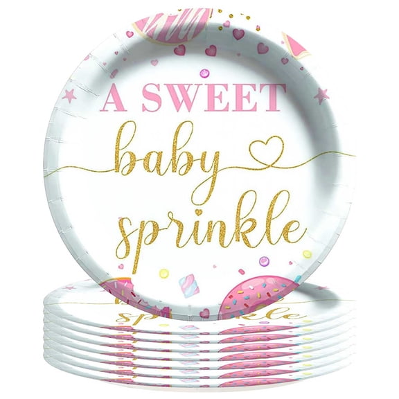 Sprinkled With Love Donut Baby Shower Plates Birthday Decorations Party Supplies Tableware Disposable Dinnerware 8pcs