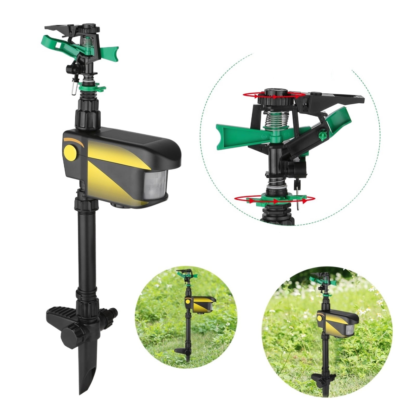 Sprinkler Automatic Rotating Large Area Solar Powered Motion Activated