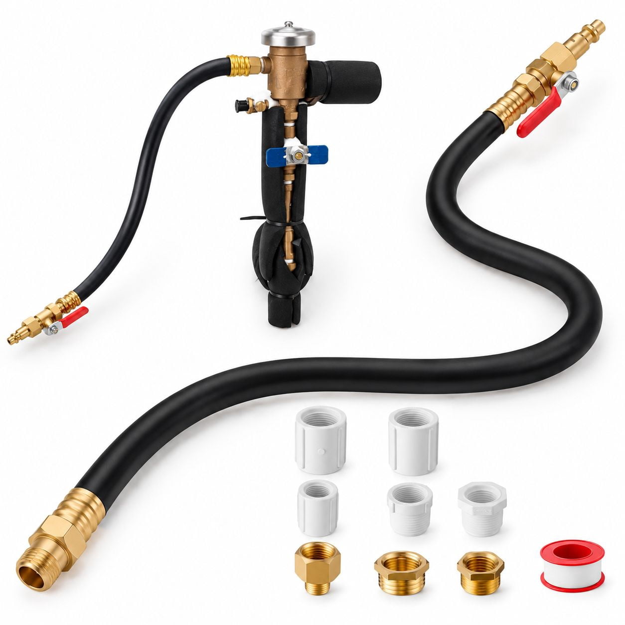 Sprinkler Blowout Adapter Kit with Shut Off Valve, Brass RV Winterize ...