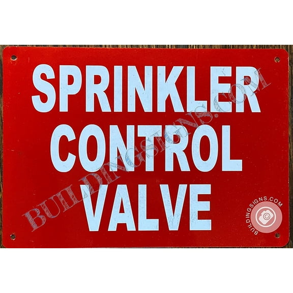 Sprinkler Control Valve Sign (RED, Aluminium 7X10,Rust Free) (ref-2201)