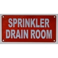thumbnail image 1 of Sprinkler Drain Room Sign (Aluminium Reflective !!!, RED 3X6)(ref-2022-4), 1 of 4