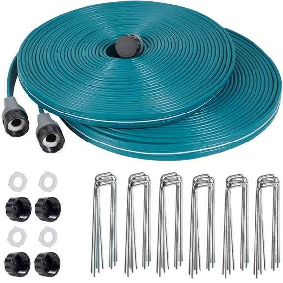 Sprinkler Hose Soaker Hose 50 ft 2 Pack for Garden Lawn and Yard, Watering Hose with Hole for Plants Flower