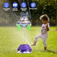 thumbnail image 1 of Rocket Water Sprinkler for Kids 3-12 Years Old Rocket Sprinkler with Colorful LED Lights 360° Spinning 1.64-6.56ft Adjustable Height Gift for Girls Boys Purple, 1 of 7