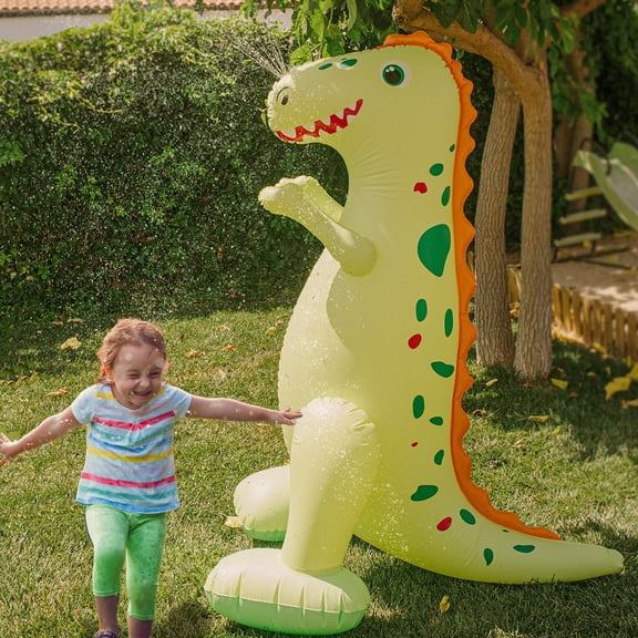 Sprinkler for Kids Outdoor Play Water Sprinkler Inflatable 5.5ft Giant Dinosaur T-REX Great Gift for Kids and Adults Water Toy for Pool Party Decorations Summer Yard Party