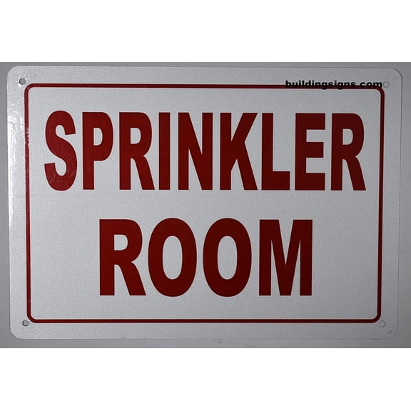 Sprinkler Room Sign Engineer Grade Reflective Aluminum Sign (White,Aluminum 7X10)(ref-2022-4)