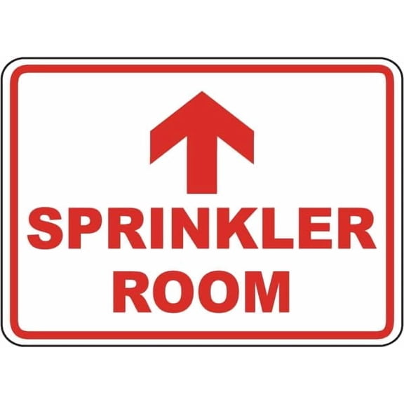 Sprinkler Room (Up Arrow) Sign Fire/Exit Emergency Signs Riser Metal Tin \8 x 12 Inch for Home or Work