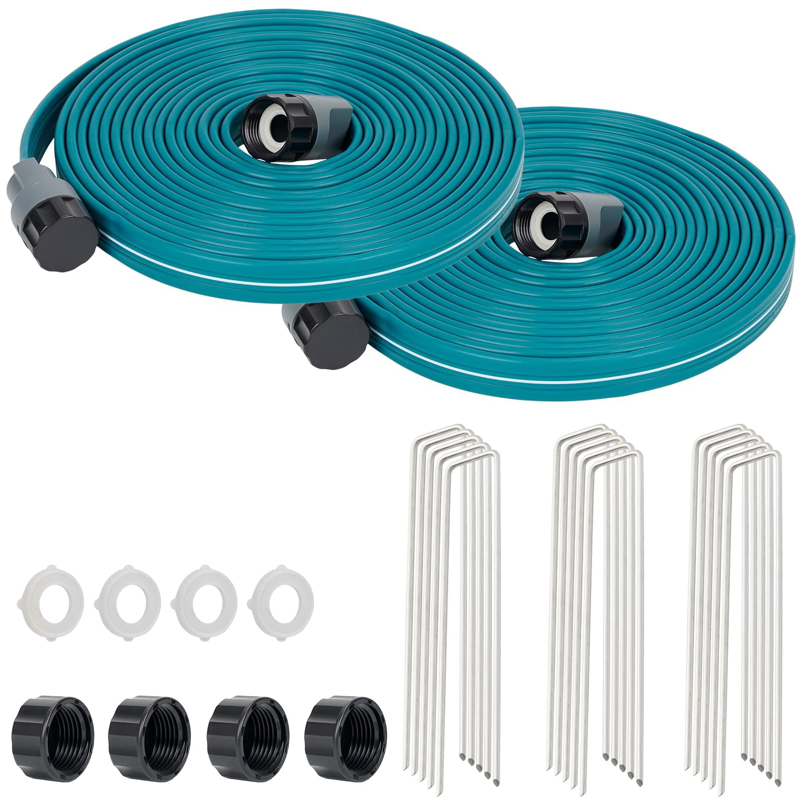 Sprinkler Soaker Hose 25 Ft 2 Pack For Garden Lawn Watering With Stakes