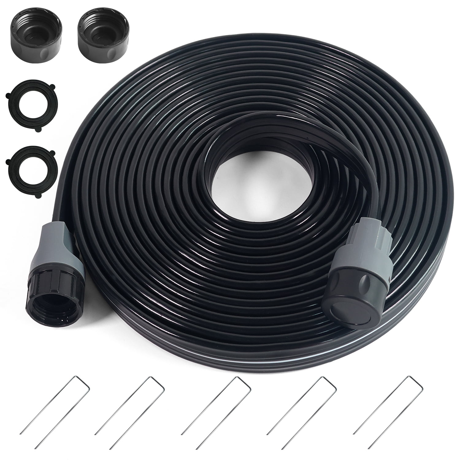 Sprinkler Soaker Hose 25FT for Lawn Watering Garden Soaker hose with holes - Heavy Duty Sprinkler Hose, Efficient Saving Water Hose for Garden Lawn Irrigation System with Hose Stakes