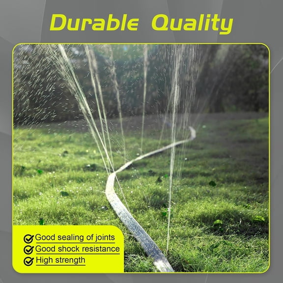 Sprinkler Soaker Hose 50ft 3-Pack Yard Sprinkler Hose 150 ft for Lawn Water Saving with Stakes, Drip Irrigation Hoses Garden Watering System(Grey,50ft 3-Pack)
