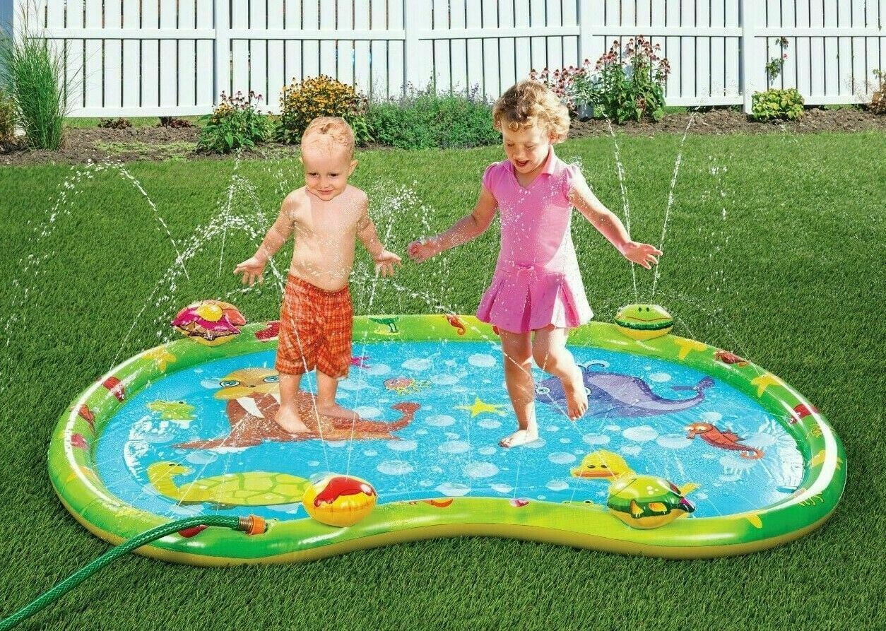 kids splash pool. I bought cold kids water splash fountain mat sprinkl