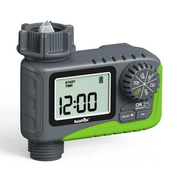 Sprinkler Timer, Programmable Digital Irrigation Water Timer with Rain Delay/Manual Watering System for Garden /Outdoor Hose, Yard, Lawns, 1 Outlet