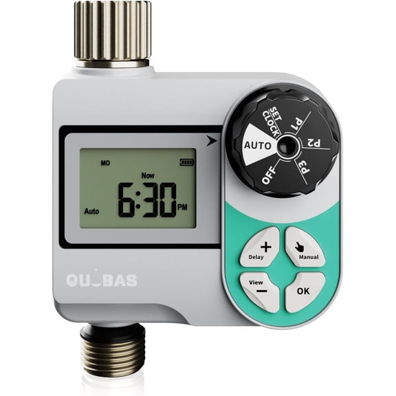 Sprinkler Timer, Programmable Hose Timers with Brass Inlet & Outlet, Water Timer for Garden Hose with Rain Delay/Automatic/Manual Watering System, Digital Drip Irrigation Timers for Yard, Lawn