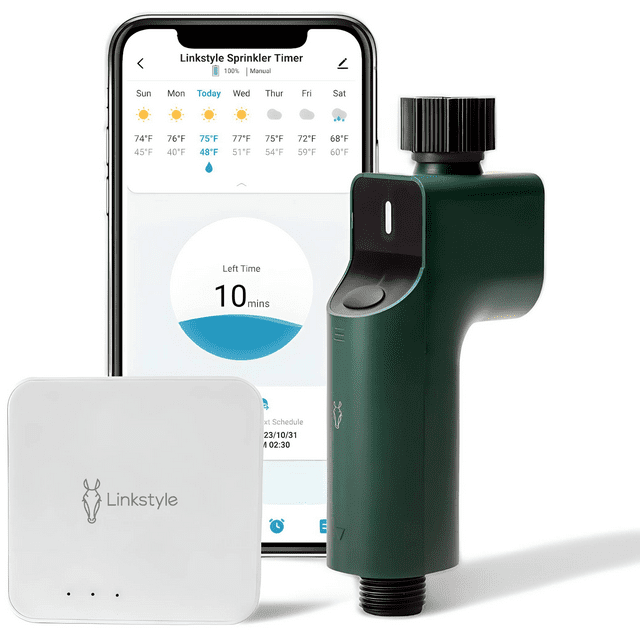 Sprinkler Timer with Wireless Hub, LINKSTYLE Smart Water Timer