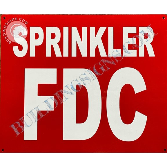Sprinkler fdc Sign - Sprinkler fire Department Connection Sign (RED Reflective, Aluminium 10X12,Rust Free) (ref-2201)
