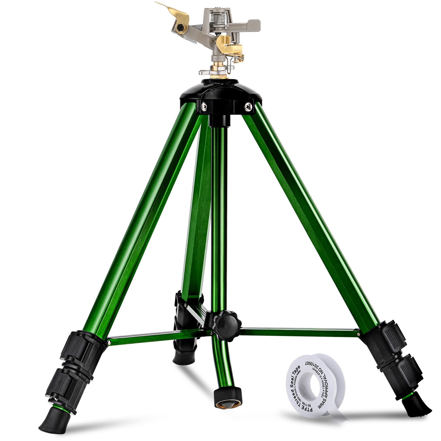 Sprinklers For Yard  360° Tripod Large Area 3/4" Connector Lawn Sprinkler Adjustable Height 16-37" Water Lawn/garden/patio 1pack