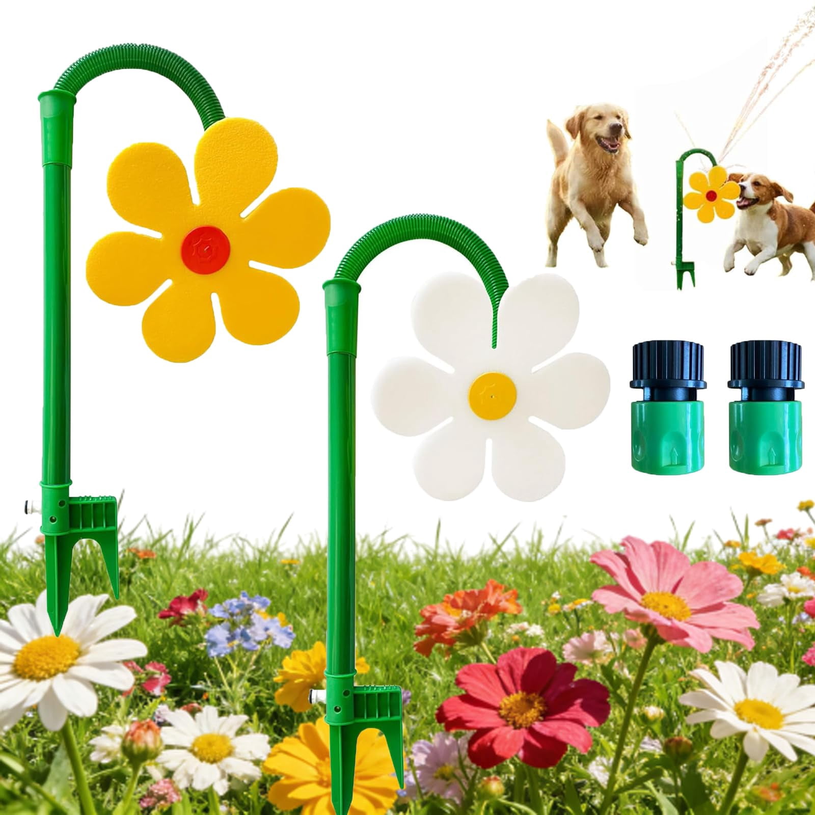 Sprinklers for Yard 360° Rotating Dancing Sunflower Sprinkler, Funny Lawn Watering Tool for Yard, Dogs, Kids Playing, Garden Irrigation