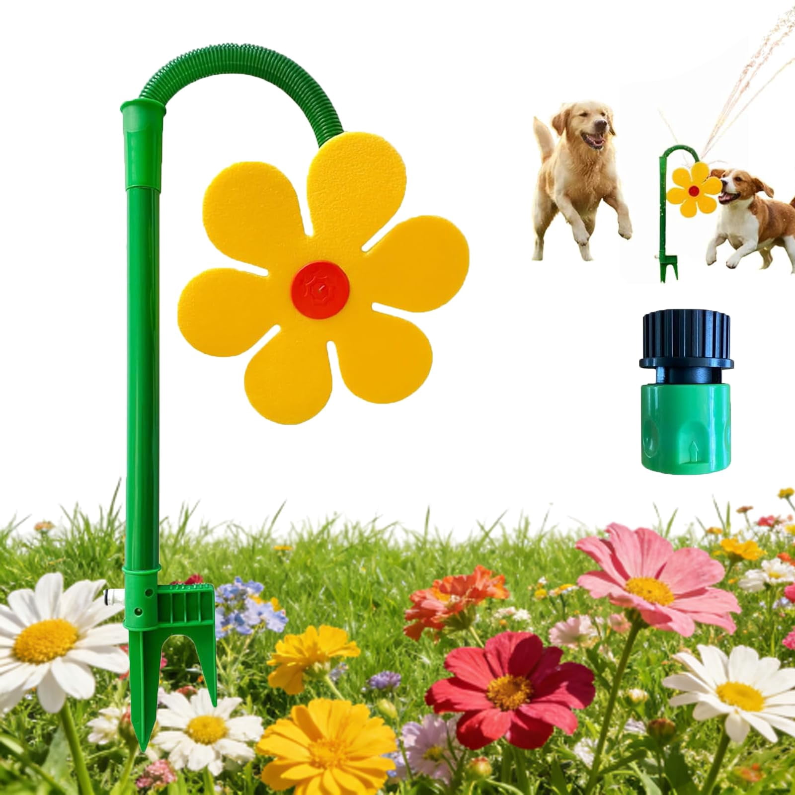 Sprinklers for Yard 360° Rotating Dancing Sunflower Sprinkler, Funny Lawn Watering Tool for Yard, Dogs, Kids Playing, Garden Irrigation