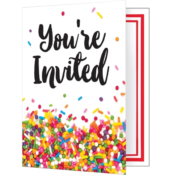 Sprinkles 5" x 4" Invitation Foldover, Pack of 8, 2 Packs