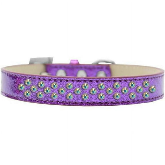 Sprinkles Ice Cream AB Crystals Dog Collar, Purple - Size 12
