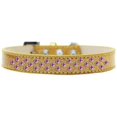 thumbnail image 1 of Sprinkles Ice Cream Bright Pink Crystals Dog Collar, Gold - Size 16, 1 of 1