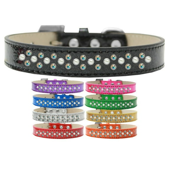 Dog, Puppy Pet Ice Cream Collar, "Pearl and Aurora Borealis Crystal Rimsets Sprinkles"