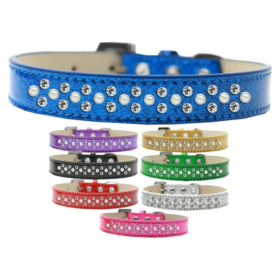 Dog, Puppy Pet Ice Cream Collar, "Pearl and Clear Crystal Rimsets Sprinkles"