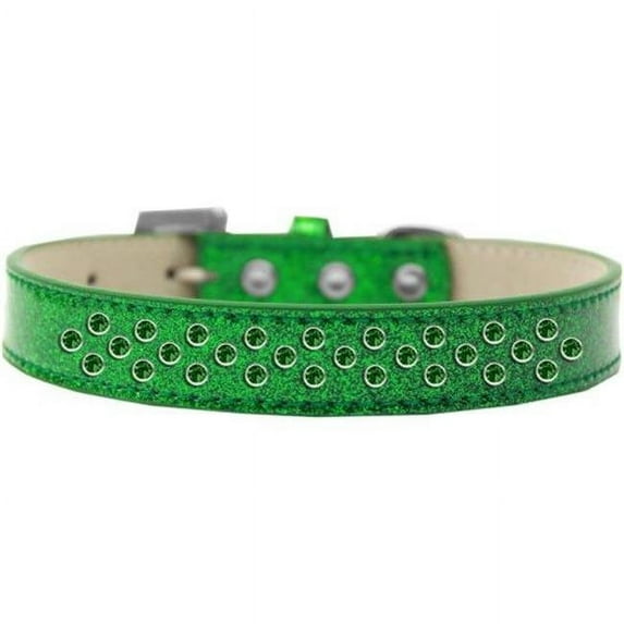 Sprinkles Ice Cream Emerald Green Crystals Dog Collar, Emerald Green - Size 12