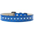 thumbnail image 1 of Sprinkles Ice Cream Pearl & Blue Crystals Dog Collar, Blue - Size 12, 1 of 1