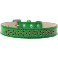 thumbnail image 1 of Sprinkles Ice Cream Red Crystals Dog Collar, Emerald Green - Size 16, 1 of 1