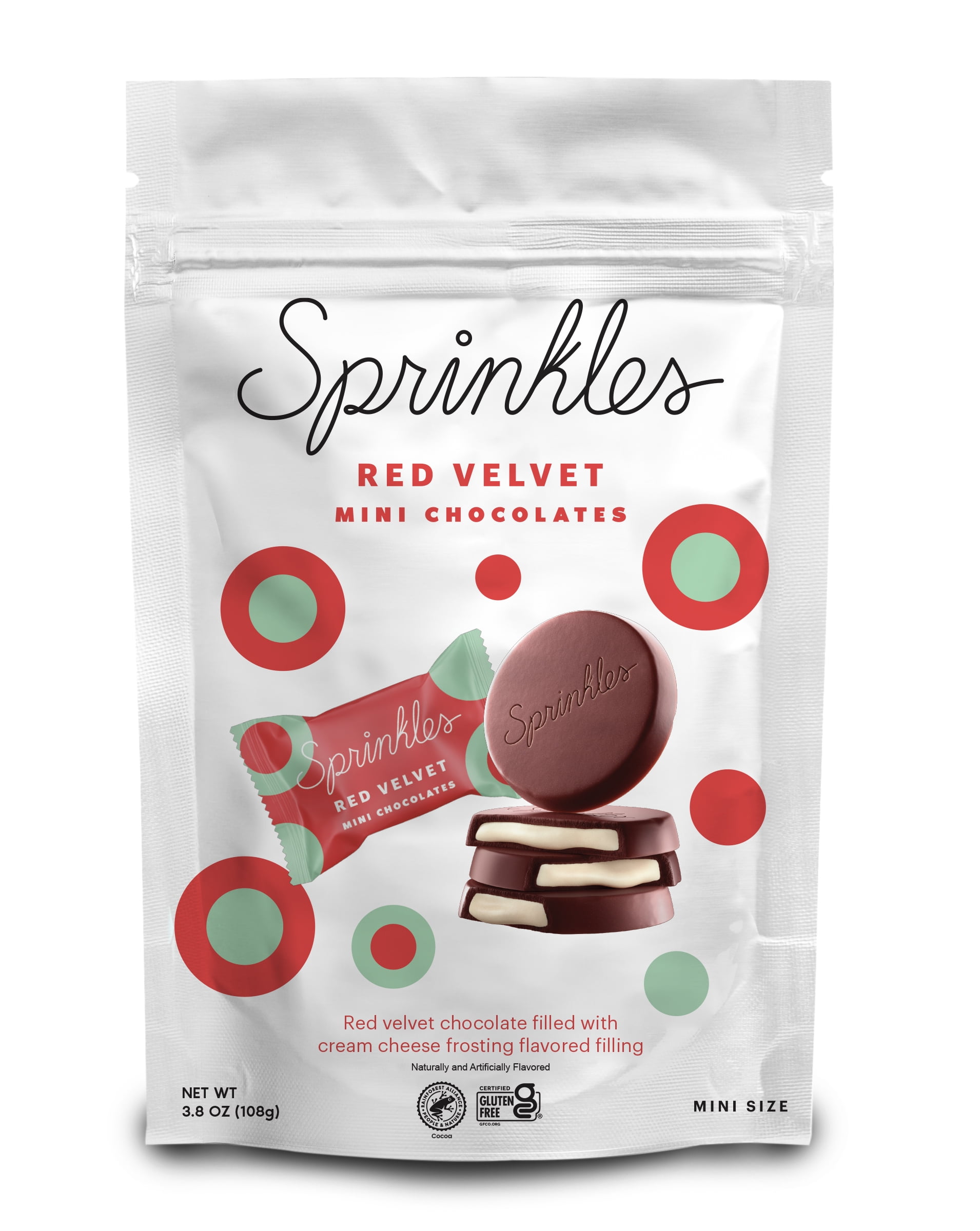 Sprinkles Premium Mini Red Velvet Chocolate Bars - Pouch (12 Count)