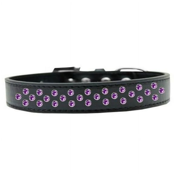 Sprinkles Purple Crystals Dog Collar, Black - Size 20