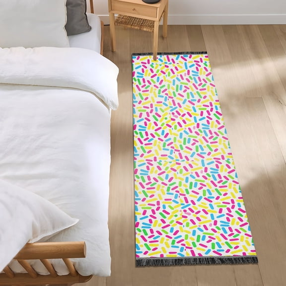 Sprinkles Runner Area Rug 2x6 Soft Non-Slip Washable Bedside Carpet for Hallway Bedroom Living Room Home Decor