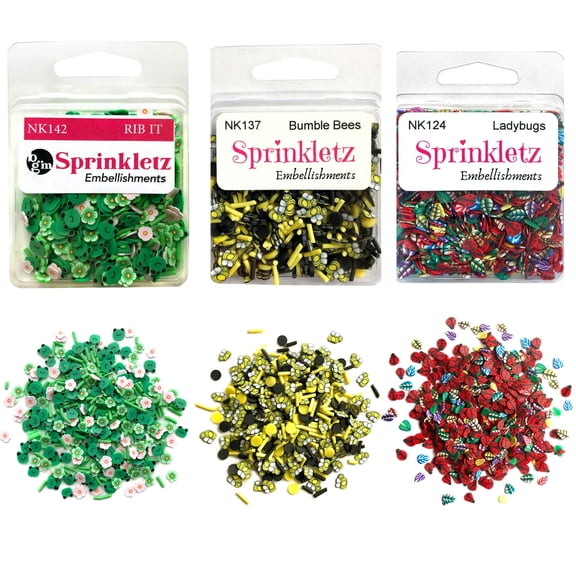 Sprinkletz Bugs Bundle Tiny Polymer Clay Pieces for Crafts, Scrapbooks 1800 Pieces