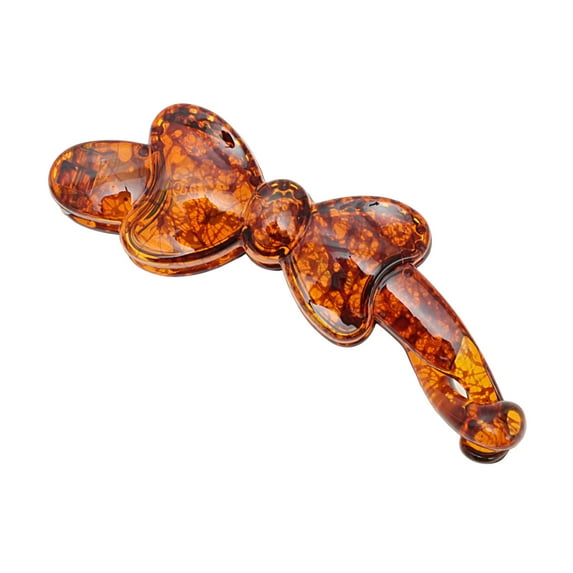 Unique Bargains 1 Pc Elegant Bow Hair Clips Hairdo Clip Dark Brown