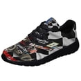 thumbnail image 1 of Sprint Car Dirt Track Racing Checked and American flag Shoes Sneakers Black Size 13, 1 of 7