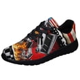 thumbnail image 1 of Sprint Car Racing American flag Shoes Sneakers Black Size 12, 1 of 7