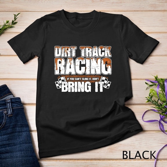 Sprint Car Racing Graphic Shirt with Bold Dirt Track Action Design, S-3XL