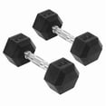 thumbnail image 1 of Sprint Demon 10 LB Rubber Hex Dumbbells, Set of 2, Non-Slip Grip for Home Gym Strength Training, 1 of 7