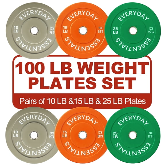 FlexWave 2-Inch Olympic Bumper Weight Plate Set,with Steel Hub, Multicolored, Multiple Sizes, for Strength Training & Home Gym