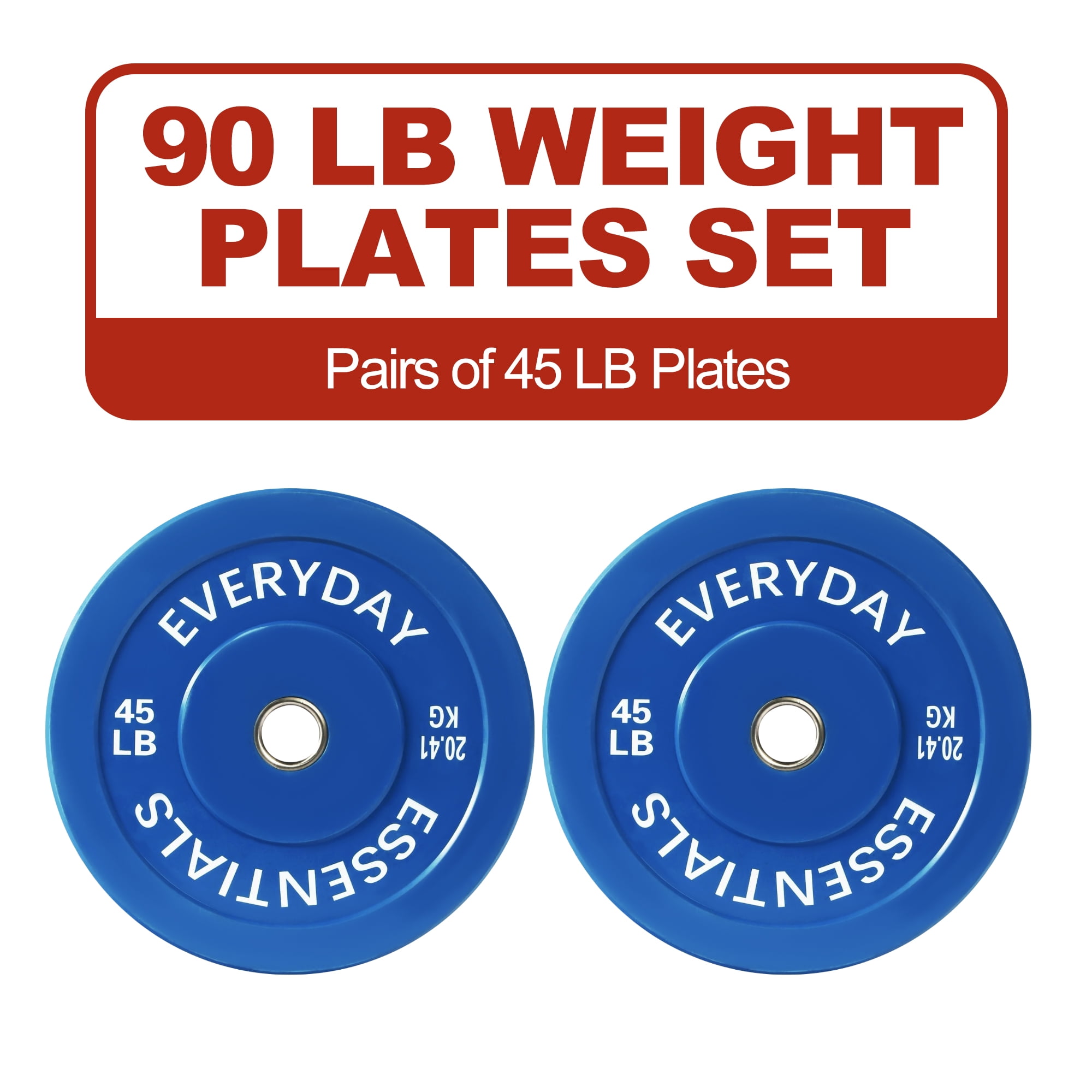 FlexWave 2-Inch Olympic Bumper Weight Plate，with Steel Hub, Multicolored, Multiple Sizes，Single & Pair, for Strength Training & Home Gym