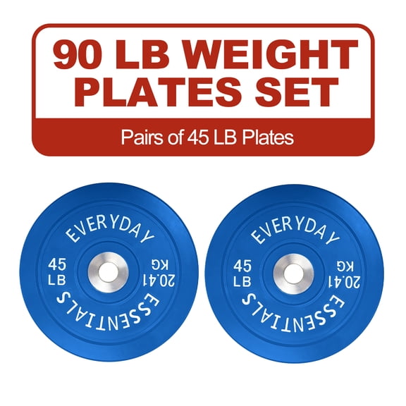 FlexWave 2-Inch Olympic Bumper Weight Plate，with Steel Hub, Multicolored, Multiple Sizes，Single & Pair, for Strength Training & Home Gym